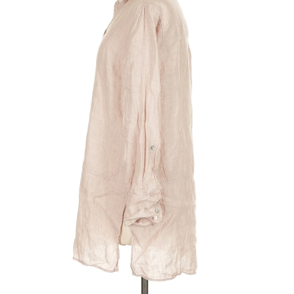 Tahari Beige Linen Tunic Long Sleeve Button-Up - Picture 8 of 8